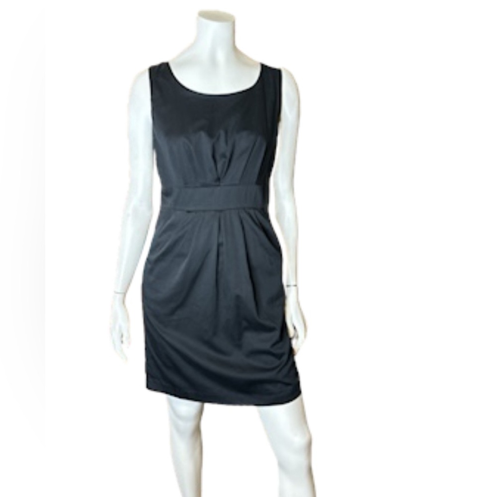 Massimo black satin lined sleeveless short dress